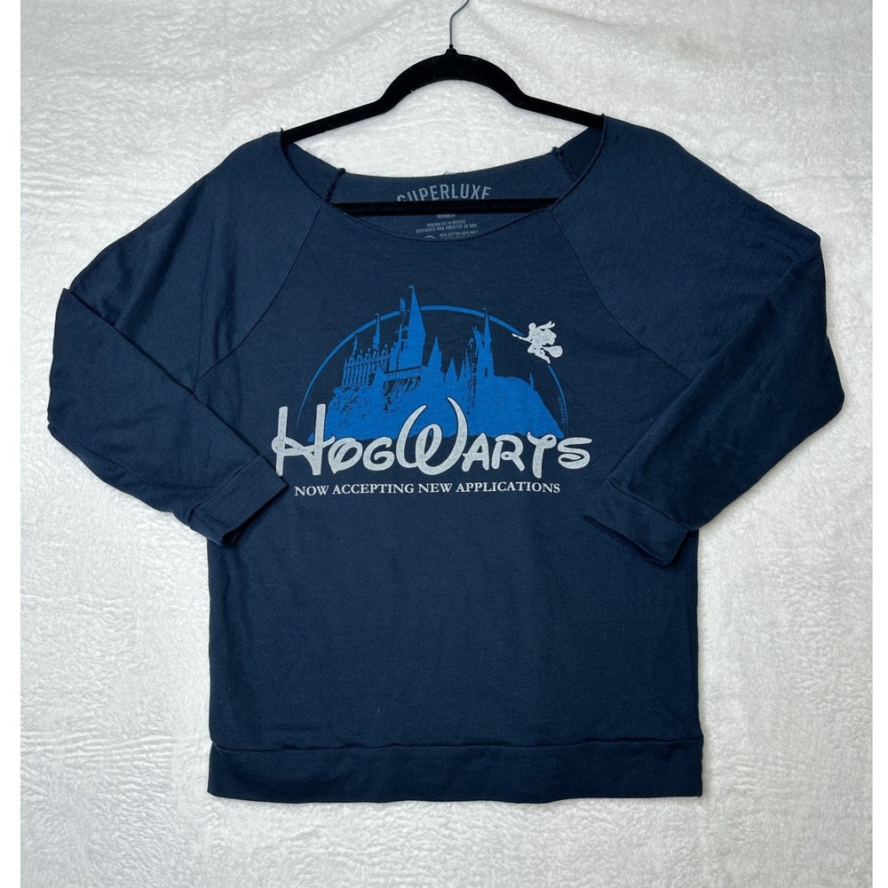 Superluxe Hogwarts Sweatshirt Women Small Navy Blue Harry Potter Pullover